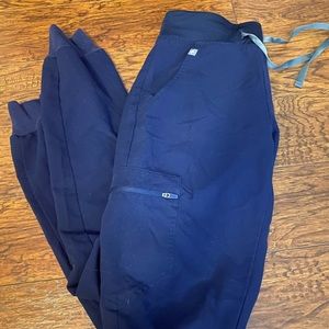 XS tall navy blue figs joggers